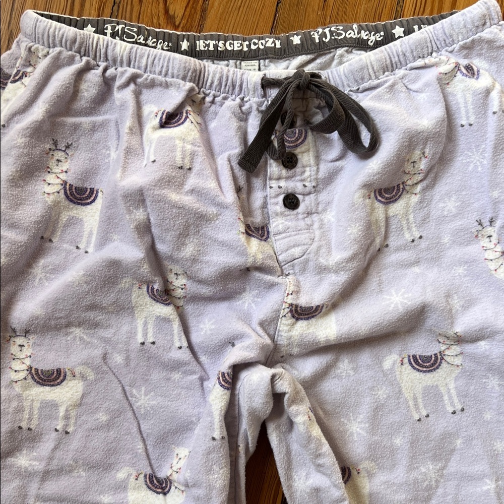 PJ Salvage Cotton Flannel Llama-Print Pajama Set - Picture 6 of 9